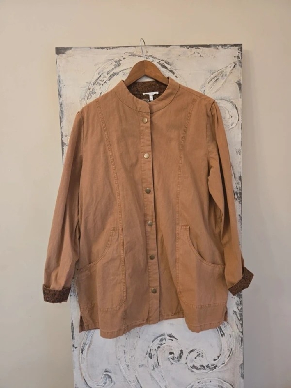 Maurices Camel Utility Button-Front Jacket